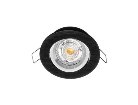 Oprawa ATENA okrągła aluminiowa czarna drapana regulowana sufitowa wpuszczana