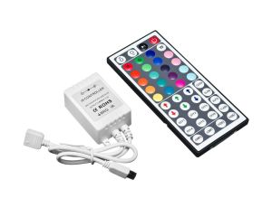 Kontroler sterownik led RGB 72W 6A 12/24V DC + pilot IR 44 przycisków LUX00089