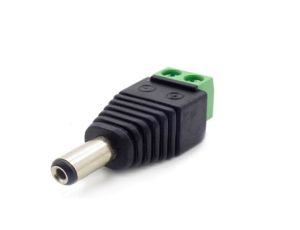 Złączka led męska DC śrubowa 2,1`/5,5` 12V/24V DC max 3A LUX01185