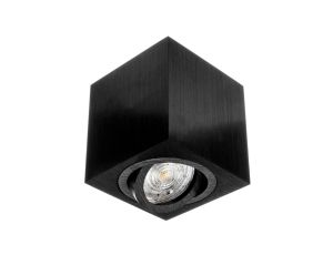 Oprawa natynkowa kwadratowa CUBE czarny szczotkowany 1 x gu10 LUX05457