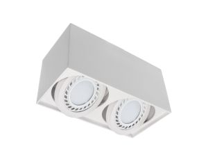 Oprawa sufitowa natynkowa SURF AR111 ES111 2 x biała piaskowana matowa + LED gu10 230V 9W gratis ES111 CLS111-w2