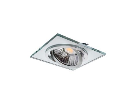 Oprawa szklana GLASSO-K-S-111 kwadrat srebrna wpuszczana do żarówek o średnicy 111mm ES111 AR111 QR111