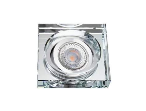 Oprawa szklana FASO-K-S kwadrat srebrna 90x20 halogenowa wpuszczana regulowana