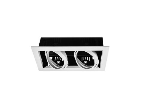 Oprawa wpuszczana SINDY 2 x AR111 biała lakierowana + wewnętrzny ring biały