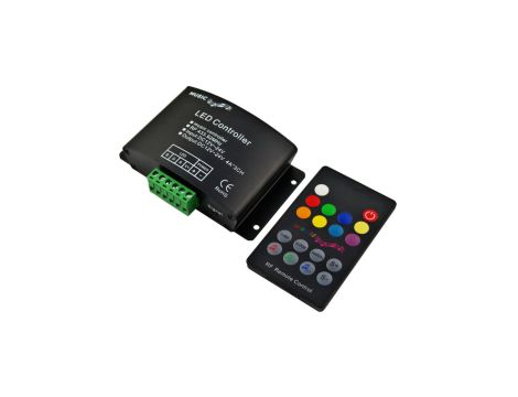 Kontroler audio RGB RF 18 key 144W 12/24VDC czarny radiowy 433.92MHz muzyczny