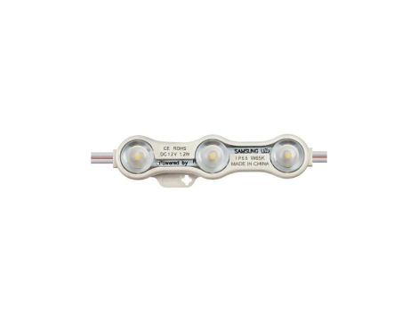 Moduł 160st 3 led smd 2835 1,2W Samsung zimny biały ip68 (50 modułów w jednym sznurze) 110lm kąt 160 stopni