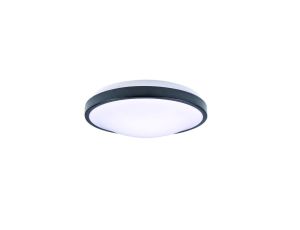 Lampa plafon PLATO-O-B 2 x E27 fi300 PMA okrągły ramka czarna szczotkowana