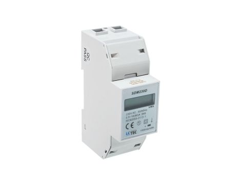 Cyfrowy miernik zużycia energii elektrycznej 1 faza 2P (50Hz, 230V, 5A/45A) SDM230D LC-Tec LCTEC-SDM230D