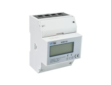 Cyfrowy miernik zużycia energii elektrycznej 3 fazy (50Hz, 230V/400V, 10A/100A) SDM72D LC-Tec LCTEC-SDM72D