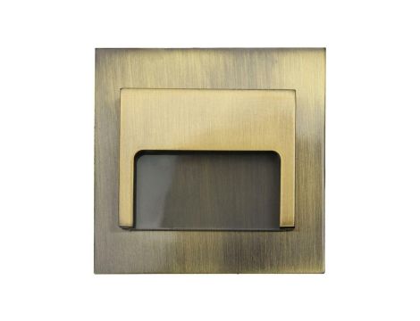 Oprawa Ontario mosiądz 1,5W 12VDC 4000K neutralna biała 9 led smd 3014 kwadrat do puszki fi 60