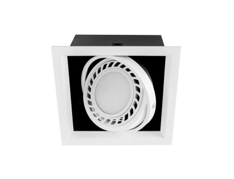 Oprawa VIENA 1xAR111 biała matowa lakierowana + wewnętrzny ring biały wpuszczana