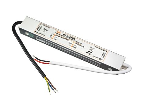 Zasilacz led 30W 12V DC 2,5A wodoodporny hermetyczny wąski A12s-2501