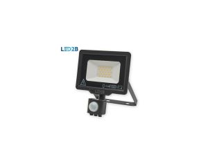 Naświetlacz oprawa led MHC 20W czarnyPIR 6000K zimna biała 1600lm z czujnikiem ruchu PIR