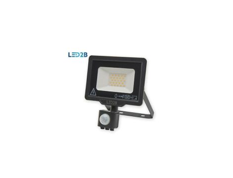 Naświetlacz oprawa led MHC 20W czarnyPIR 6000K zimna biała 1600lm z czujnikiem ruchu PIR