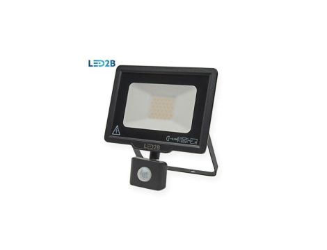 Naświetlacz oprawa led MHC 30W czarnyPIR 3000K ciepła biała 2400lm z czujnikiem ruchu PIR