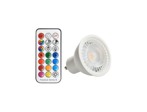 Żarówka gu10 led RGBNW 3,7W + PILOT (3,7W RGB/ 3,7W NW) rgb + neutralna biała + pilot NEW