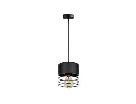 Lampa LOFT LARK-S W2 1xE27 wisząca czarno srebrna LUX01361