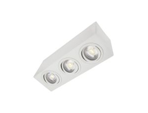Oprawa kwadratowa KRETA-3 Gu10 biała sufitowa natynkowa potrójna LUX01711