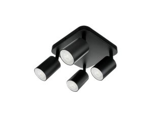 Lampa Oprawa SIENA-ALU-B/B 4xgu10 czarna z czarnym przegubem
