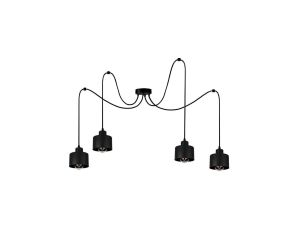 Lampa LOFT ABI W1 czarna 4xE27 wisząca LUX00848