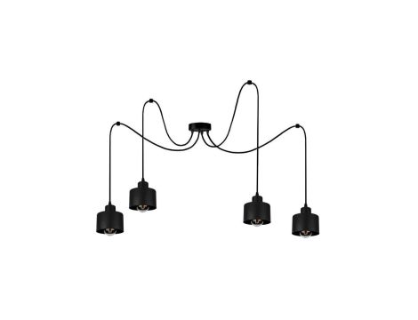Lampa LOFT ABI W1 czarna 4xE27 wisząca LUX00848