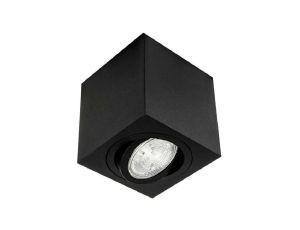 Oprawa kwadratowa PIAZZA Gu10 czarna piaskowana sufitowa natynkowa