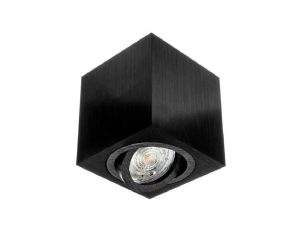 Oprawa kwadratowa PIAZZA Gu10 czarna szczotkowana sufitowa natynkowa