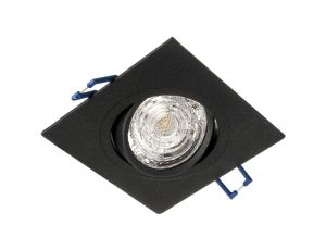 Oprawa halogenowa oczko ATENA-K-SB kwadratowa czarna piaskowana regulowana sufitowa wpuszczana aluminiowa LUX02266