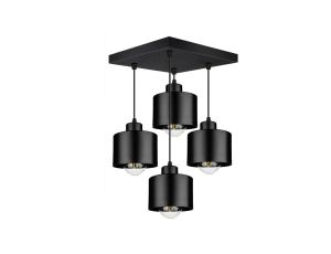 Lampa LOFT ABI W4 czarna 4xE27 wisząca LUX00868