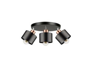 Lampa LOFT ABI-G P4 3xE27 plafon czarno złota