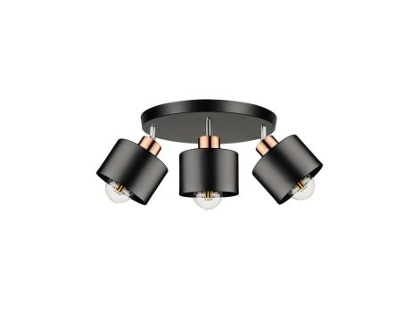 Lampa LOFT ABI-G P4 3xE27 plafon czarno złota
