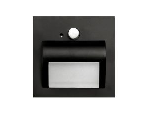Oprawa Beryl PIR czarna neutralna 4000K 1,5W 12V DC 9 led smd 3014 kwadrat do puszki fi 60 z czujką ruchu PIR