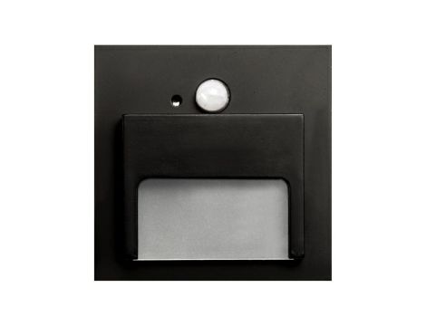 Oprawa Ontario PIR czarna 1,5W ciepła 12V DC 9 led smd 3014 kwadrat do puszki fi 60 z czujką ruchu PIR