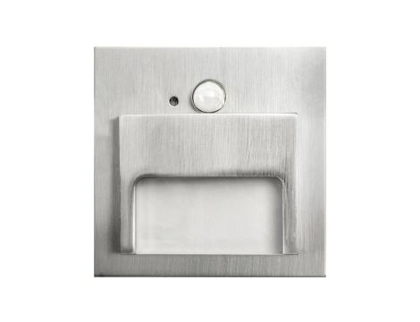 Oprawa Ontario PIR satyna 1,5W neutralna 12V DC 9 led smd 3014 kwadrat do puszki fi 60 z czujką ruchu PIR