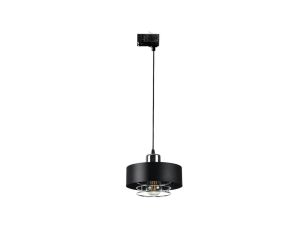 Lampa LOFT fi-200 1xE27 wisząca 3F na szynoprzewód LUXsystem czarno srebrna