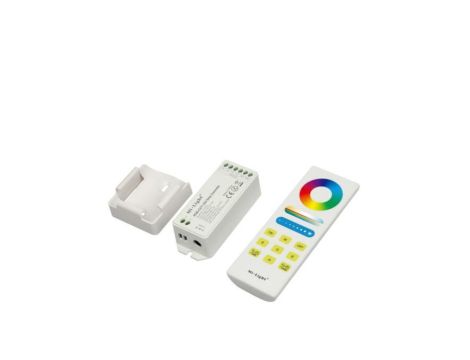 Kontroler led RGB+CCT RF 15A 180W 12VDC/24VDC odbiornik + pilot dotykowy biały 2,4ghz Wireless fut045a