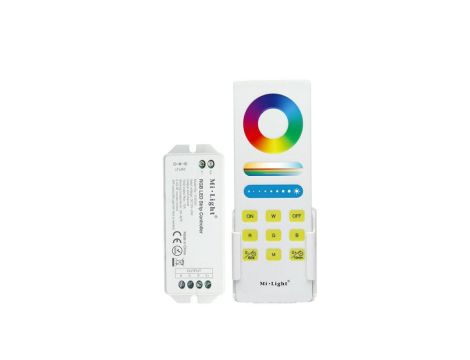 Kontroler led RGB RF 15A 180W 12VDC/24VDC odbiornik + pilot dotykowy biały 2,4ghz Wireless fut043a