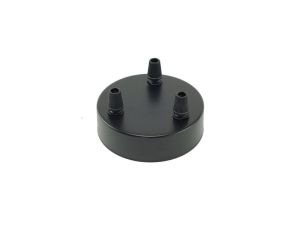 Maskownica do sufitu 80x25mm potrójna czarna do kabla w oplocie i lamp podsufitka