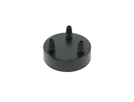 Maskownica do sufitu 80x25mm potrójna czarna do kabla w oplocie i lamp podsufitka