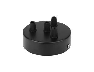 Maskownica do sufitu 80x30mm poczwórna czarna do kabla w oplocie i lamp podsufitka