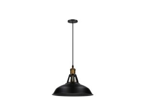 Lampa Vintage LOFT IDRA 1xE27 wisząca metal czarna + mosiądz