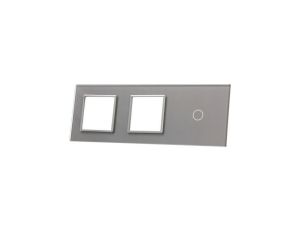 Livolo SREBRNY PANEL SZKLANY 1 + PODWÓJNE MIEJSCE NA GNIAZDO 701GG-64