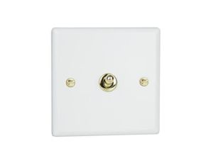 Govena Prestige Glamour Style łącznik uniwersalny schodowy kolor biały mat uchylny dźwigniowy 10A 230V 91x91mm