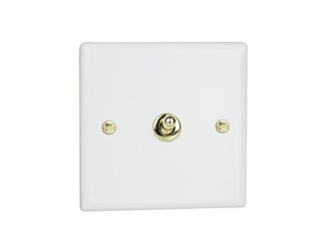 Govena Prestige Glamour Style łącznik uniwersalny schodowy kolor biały mat uchylny dźwigniowy 10A 230V 91x91mm