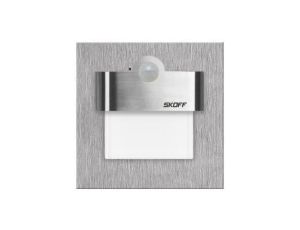 SKOFF TANGO PIR stal szlif 10V 1W 6000K zimna biała oprawa schodowa INOX z czujnikiem ruchu PIR