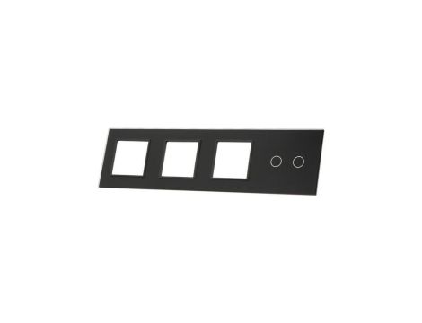 Livolo CZARNY PANEL SZKLANY 2 + POTRÓJNE MIEJSCE NA GNIAZDO 702GGG-62