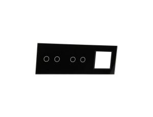Livolo CZARNY PANEL SZKLANY 2+2+ MIEJSCE NA GNIAZDO 7022G-62