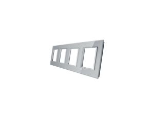 Livolo POCZWÓRNA SREBRNA METALIZOWANA RAMKA SZKLANA 293 x 80mm GPF-4-64