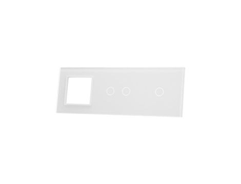 Livolo BIAŁY PANEL SZKLANY 1+2+ MIEJSCE NA GNIAZDO 7012G-61