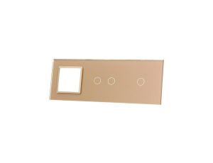 Livolo SZAMPAŃSKI METALIZOWANY PANEL SZKLANY 1+2+ MIEJSCE NA GNIAZDO 7012G-63